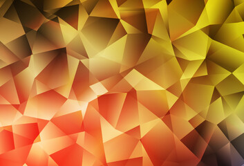 Light Red, Yellow vector triangle mosaic template.