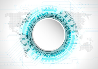 Wall Mural - vector circuit concept communication technology background on white screen