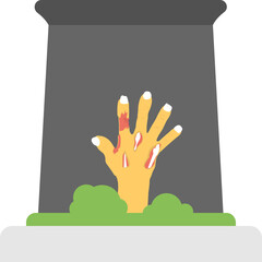 Sticker - Grave Hand Flat Icons