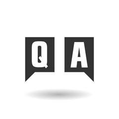 Poster - Speech bubbles with Question and Answer icon with shadow