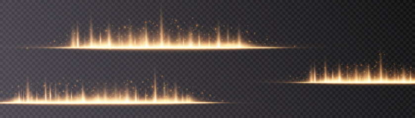 Aufkleber - Futoristic straight line light effect with shimmering highlights and fairy dust elements. Vector