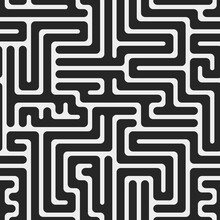 Monochrome Maze. Seamless Pattern