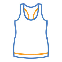 Sleeveless Shirt Blue And Orange Line Icon
