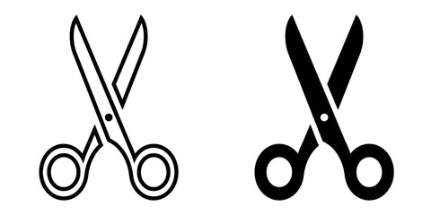 Wall Mural - ofvs86 outlinefilledvectorsign ofvs - scissors icon . isolated transparent . cutting sign . black ou