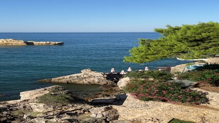 Canvas Print - Scenic rocky coast of Mediterranean coast at summer.