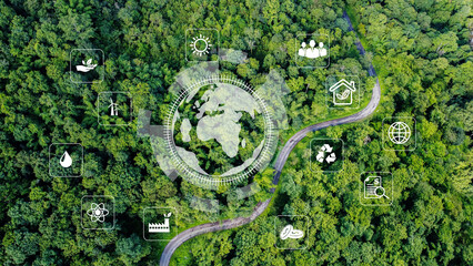 environmental technology concept. sustainable esg modernization development by using technology of r