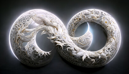 Ouroboros white sign watching the universe