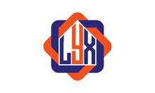 LYX Three Letter Real Estate Logo With Home Icon Logo Design Vector Template | Construction Logo | Housing Logo | Engineering Logo | Initial Letter Logo | Minimalist Logo | Property Logo |