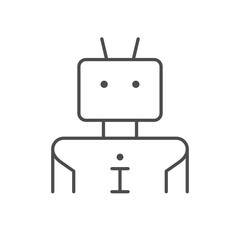 Info bot line outline icon