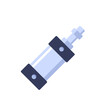 pneumatic cylinder icon on white, flat vector