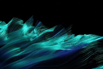 Wall Mural - abstract blue green wave color illustration with place for text, 3d rendering