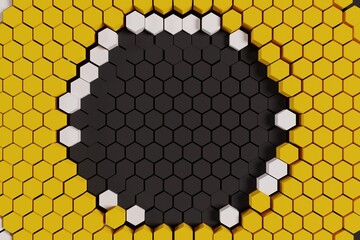 Wall Mural - honeycomb, abstract color yellow and black background, 3d rendering