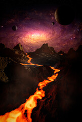 Wall Mural - space galaxy background