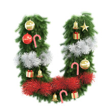 3d Rendering Of Christmas Tree Alphabet