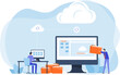 © APN Design - Business  design technology file upload backup on cloud server storage concept.