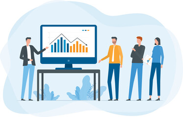 Aufkleber -  business team meeting analytics and planning for  finance investment concept	
