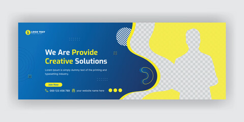 Wall Mural - Creative Solution Social Media Facebook Cover Banner Template