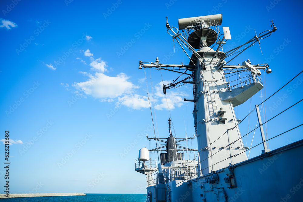 Military radar air surveillance on navy ship Stock Photo | Adobe Stock