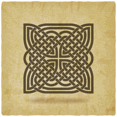 Canvas Print - Celtic interlacing decorative knot on vintage background