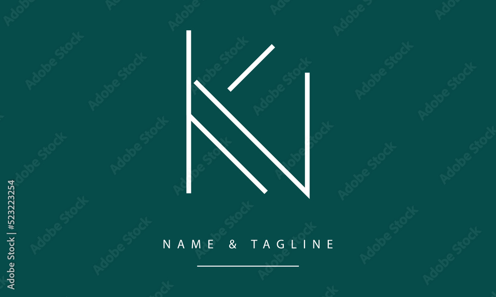 Alphabet letter icon logo KN Stock Vector | Adobe Stock