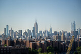 Fototapeta  - Aerial View of the Manhattan Skyscrappers from the Highway Drive