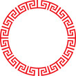 Red chinese circle frame