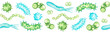 Bacteria and viruses seamless border. Watercolor illustration. Isolated on a white background.