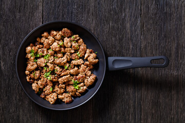 Wall Mural - fried Italian sausage of freshly ground pork meat