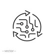 industrial future icon, digital transformation, ai technology, vector illustration