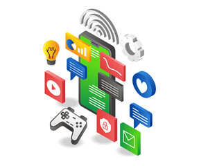 Aufkleber - Digital technology transformation smartphone application