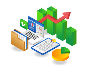 Aufkleber - Data analysis of successful investment business