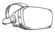 Hand draw sketch of virtual reality headset, Vector illustration
