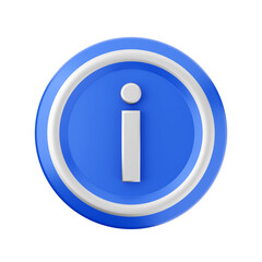blue info icon 3d icon illustration