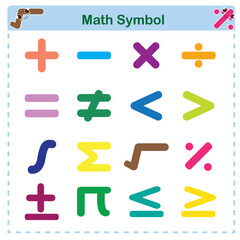 Colorful math symbol 2D with modern design