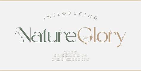 elegant nature alphabet letters font and number. typography luxury classic lettering serif fonts dec