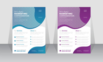 Corporate business digital marketing agency flyer design and poster cover template