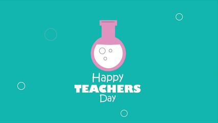 Wall Mural - happy teachers day lettering with