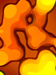 Poster - Magic liquid blobs 3d rendering digital illustration. Flowing wave shape multi colored background