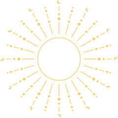 Wall Mural - sun line art. celestial sun line art.