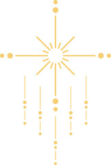 Wall Mural - sun line art. celestial sun line art.
