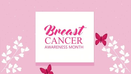 Canvas Print - breast cancer awareness lettering animation