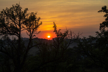Wall Mural - sunset over the lake