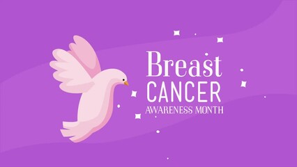 Poster - breast cancer awareness lettering animation