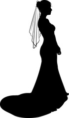 Wall Mural - Bride Bridal Wedding Dress Silhouette Woman Design