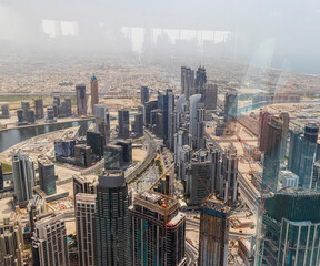 Wall Mural - Dubai, UAE - 07.18.2021 - Areal view of main road of UAE, Sheikh Zayed road. City