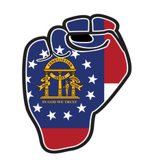 Wall Mural - Georgia State Flag Power Fist