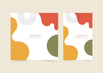 Wall Mural - Square Vector Banner with Abstract Shapes in Autumn Colors for Social Media Post and Stories. Template for Online Store Promotion, Business Concept.