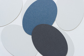 Poster - geometric shapes arranged on paper - blue and gray ovals