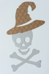 Wall Mural - skull and crossbones and witch's hat