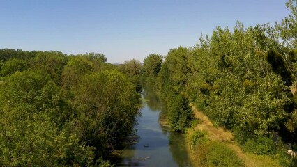 Wall Mural - view on the waterway of Bray sur Seine